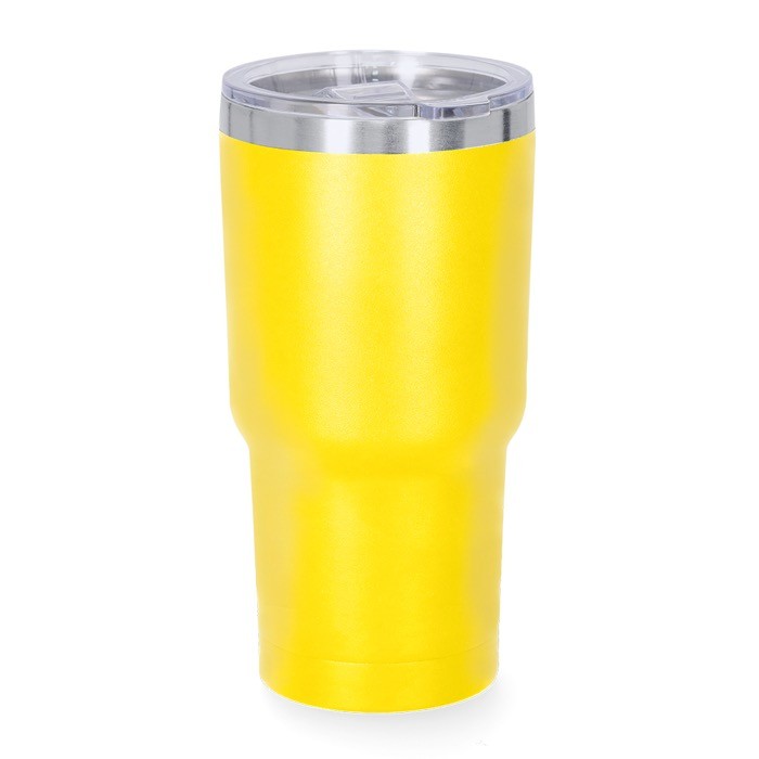 Vaso térmico de acero inoxidable con dosificador en la tapa 530ml color amarillo primera vista Vaso térmico de acero inoxidable con dosificador en la tapa 530ml color amarillo primera vista