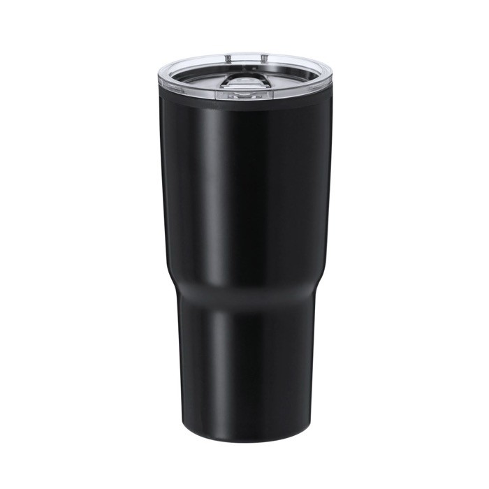 Vaso de acero inoxidable de doble pared y dosificador 580ml color negro primera vista Vaso de acero inoxidable de doble pared y dosificador 580ml color negro primera vista
