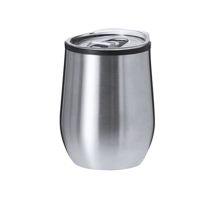 Vaso térmico de acero inoxidable con tapa transparente 330ml segunda vista Vaso térmico de acero inoxidable con tapa transparente 330ml segunda vista