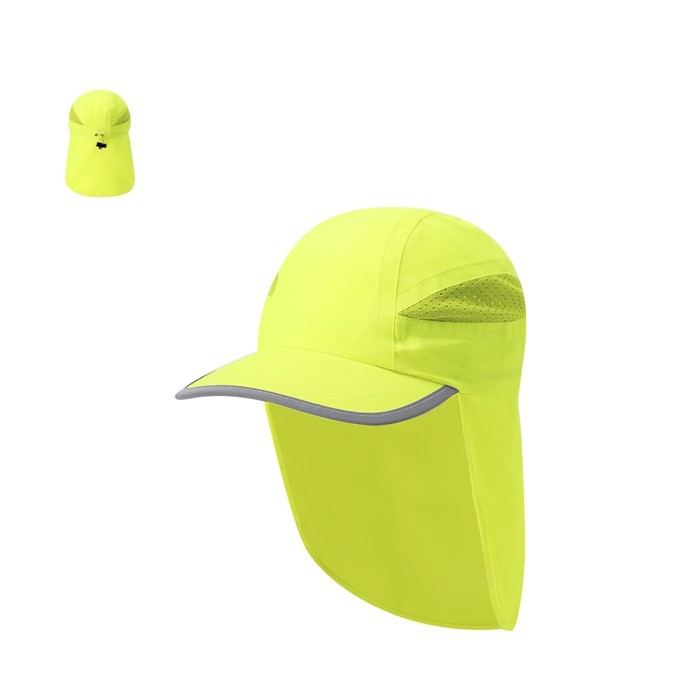 Gorra fluorescente ajustable y transpirable con solapa trasera Gorra fluorescente ajustable y transpirable con solapa trasera