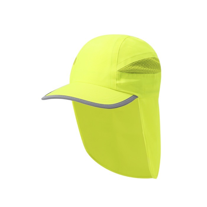 Gorra fluorescente ajustable y transpirable con solapa trasera color amarillo fluorescente primera vista Gorra fluorescente ajustable y transpirable con solapa trasera color amarillo fluorescente primera vista