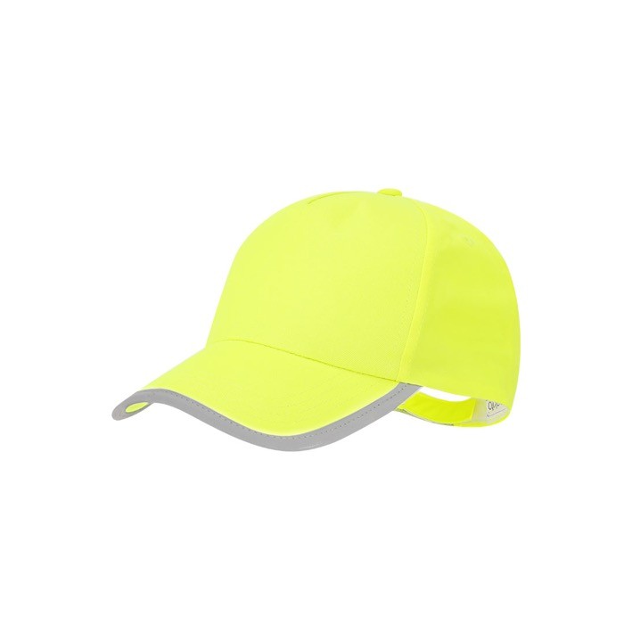 Gorra fluorescente para niño en poliéster con cierre de velcro color amarillo fluorescente primera vista Gorra fluorescente para niño en poliéster con cierre de velcro color amarillo fluorescente primera vista