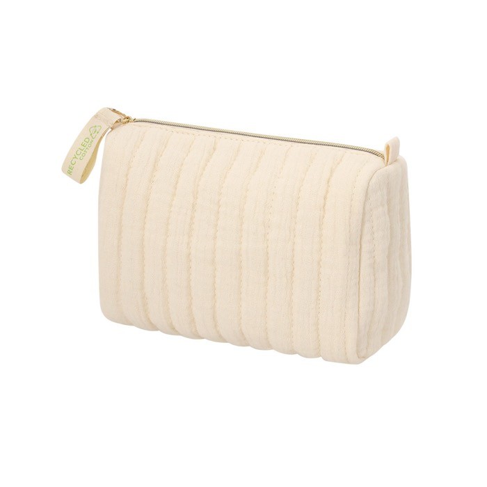 Neceser chic de algodón reciclado color crema de 120 g/m2 segunda vista Neceser chic de algodón reciclado color crema de 120 g/m2 segunda vista