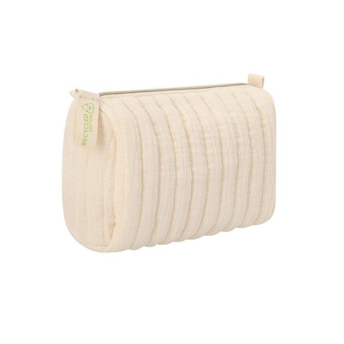 Neceser chic de algodón reciclado color crema de 120 g/m2 tercera vista Neceser chic de algodón reciclado color crema de 120 g/m2 tercera vista