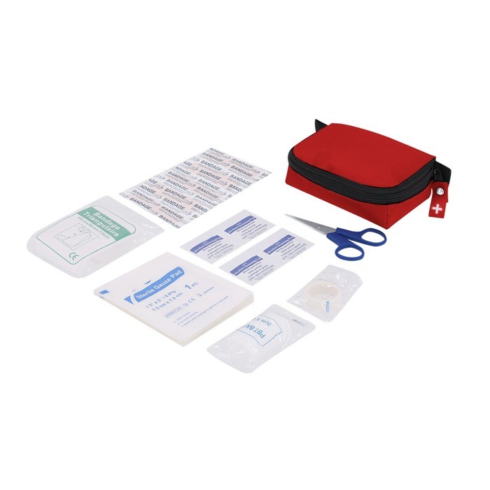 Kit de primeros auxilios con 20 accesorios en estuche con cremallera tercera vista
