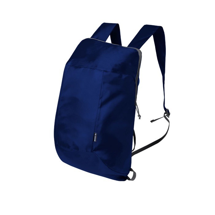 Mochila completamente plegable de RPET en varios colores tercera vista Mochila completamente plegable de RPET en varios colores tercera vista