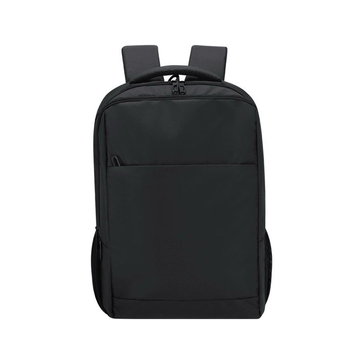 Mochila para portátil de PU con cinta para trolley 15´´ color negro primera vista Mochila para portátil de PU con cinta para trolley 15´´ color negro primera vista