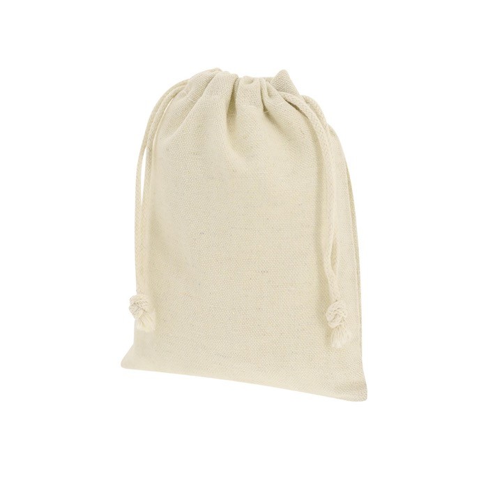 Set de 4 posavasos de bambú en bolsa de algodón con cierre cuarta vista Set de 4 posavasos de bambú en bolsa de algodón con cierre cuarta vista