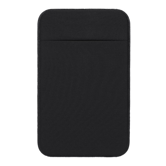 Tarjetero adhesivo para móvil en material elástico personalizable color negro primera vista Tarjetero adhesivo para móvil en material elástico personalizable color negro primera vista