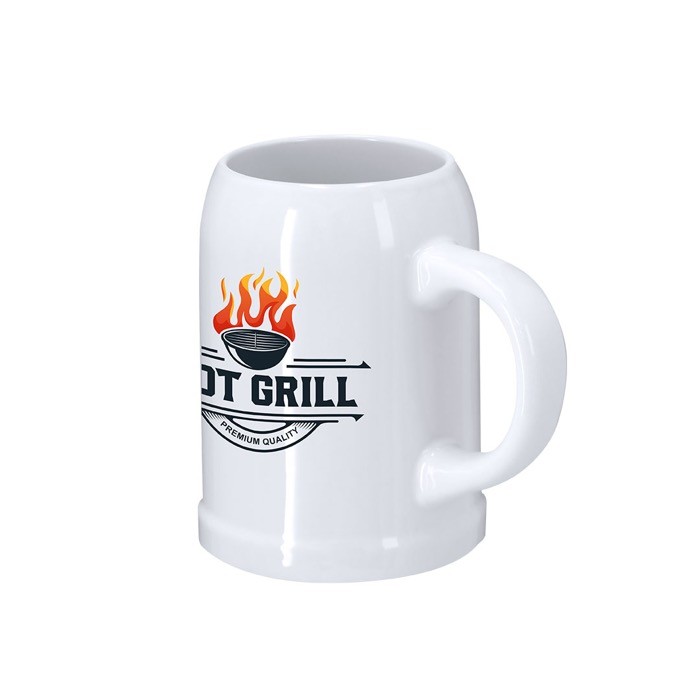 Jarra de cerámica blanca para sublimar ideal para cerveza 500ml segunda vista Jarra de cerámica blanca para sublimar ideal para cerveza 500ml segunda vista