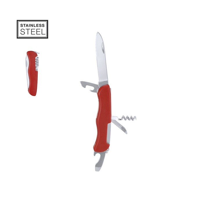 Clásica navaja multiusos de acero inoxidable con 5 funciones