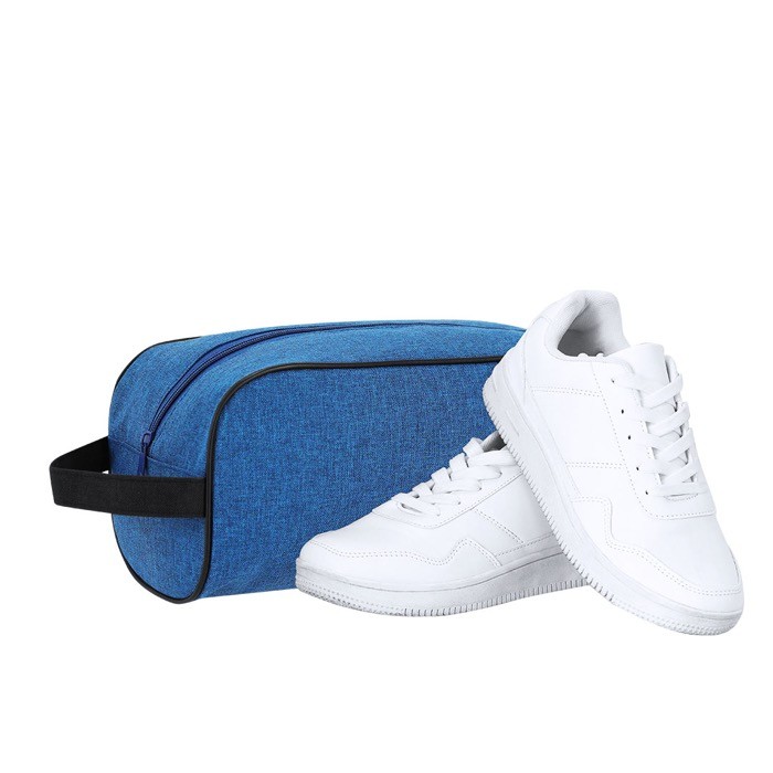 Zapatillero de poliéster RPET con asa negra en el lateral tercera vista Zapatillero de poliéster RPET con asa negra en el lateral tercera vista