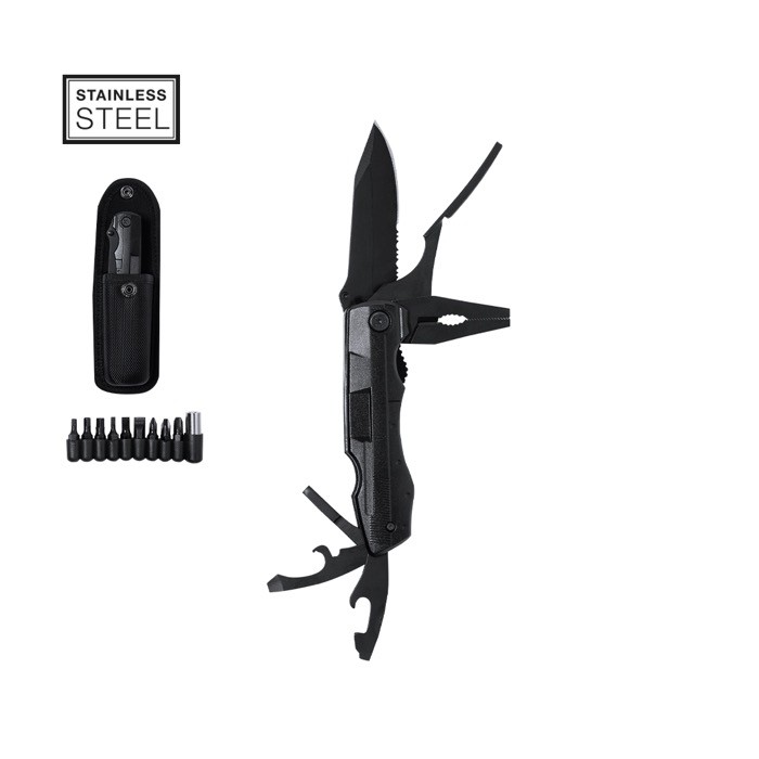 Elegante navaja multiusos de acero inoxidable de 10 funciones