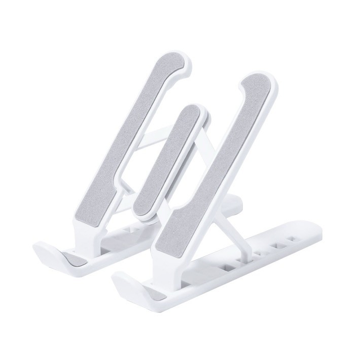 Pequeño soporte antideslizante y regulable para tablet o móvil cuarta vista Pequeño soporte antideslizante y regulable para tablet o móvil cuarta vista