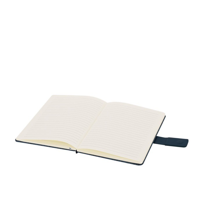 Libreta de RPET con bolsillo para tarjetas A5 hojas a rayas cuarta vista