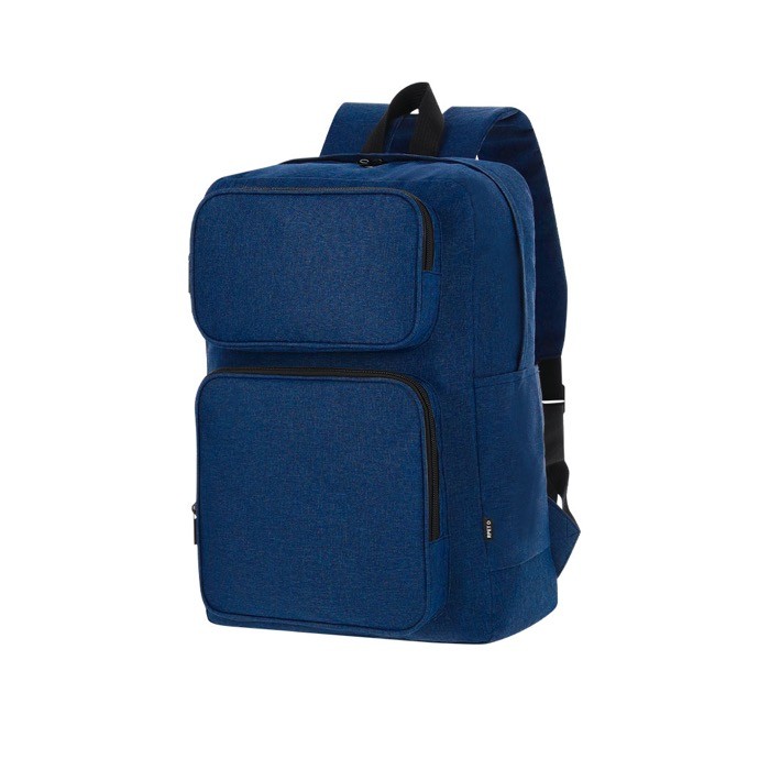 Mochila de suave poliéster RPET para tablet y portátil de hasta 15'' color azul marino segunda vista