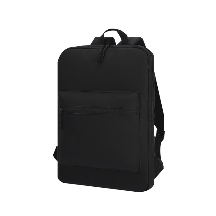 Mochila para portátil de suave PU con bolsillo frontal 15'' color negro primera vista Mochila para portátil de suave PU con bolsillo frontal 15'' color negro primera vista