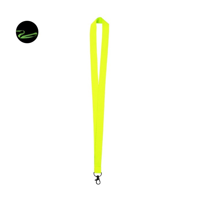 Lanyard en colores neones de poliéster con gancho giratorio color amarillo fluorescente Lanyard en colores neones de poliéster con gancho giratorio color amarillo fluorescente