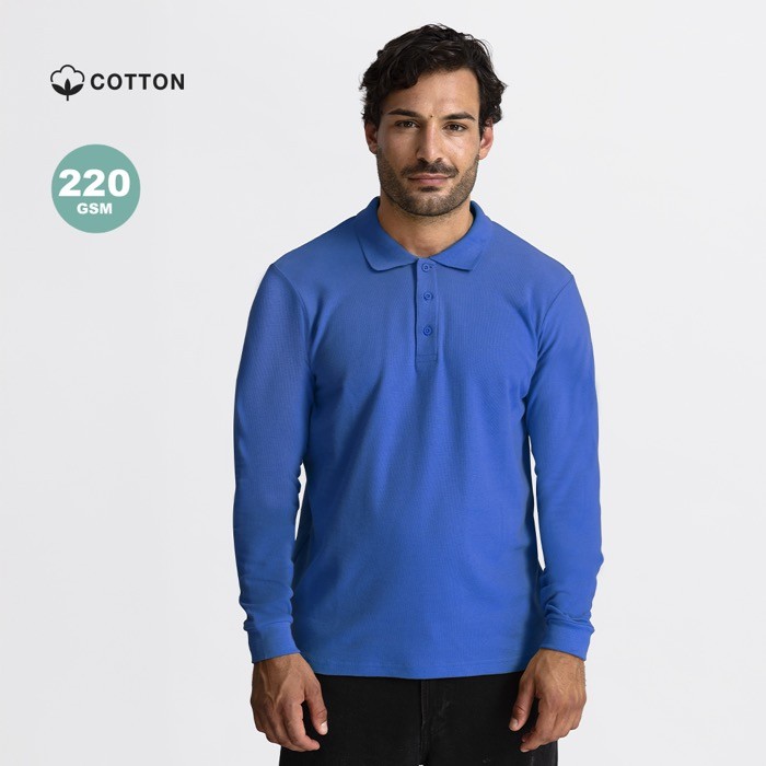 Polo unisex de manga larga de algodón MKT Charlot 220 g/m2 Polo unisex de manga larga de algodón MKT Charlot 220 g/m2