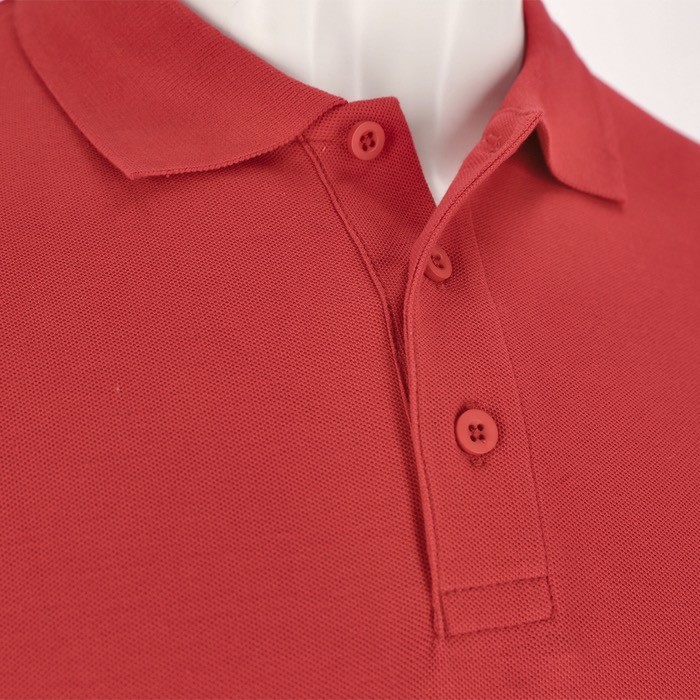Polo unisex de manga larga de algodón MKT Charlot 220 g/m2 quinta vista Polo unisex de manga larga de algodón MKT Charlot 220 g/m2 quinta vista