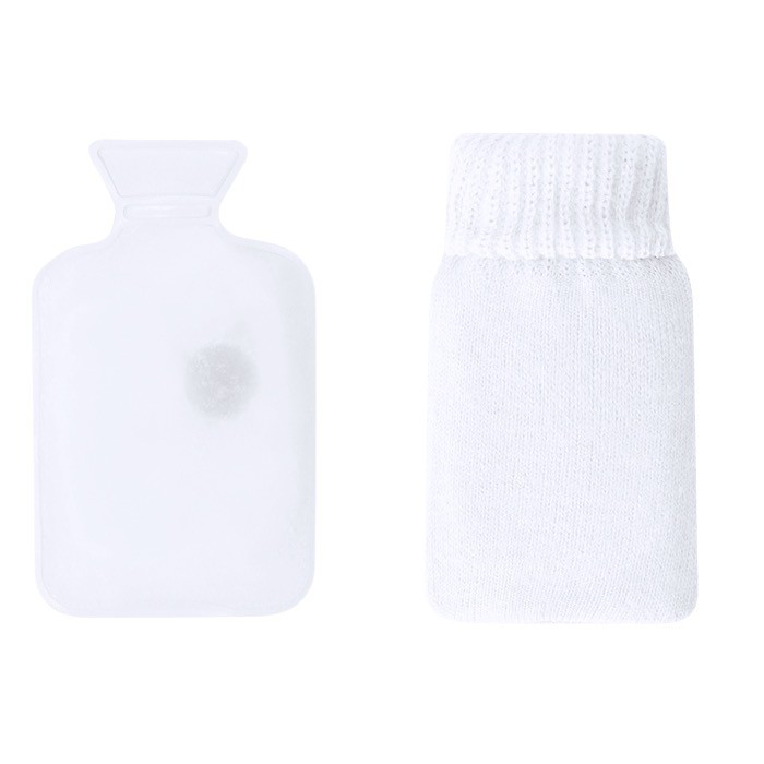 Calentador de manos reutilizable con funda de poliéster color blanco primera vista