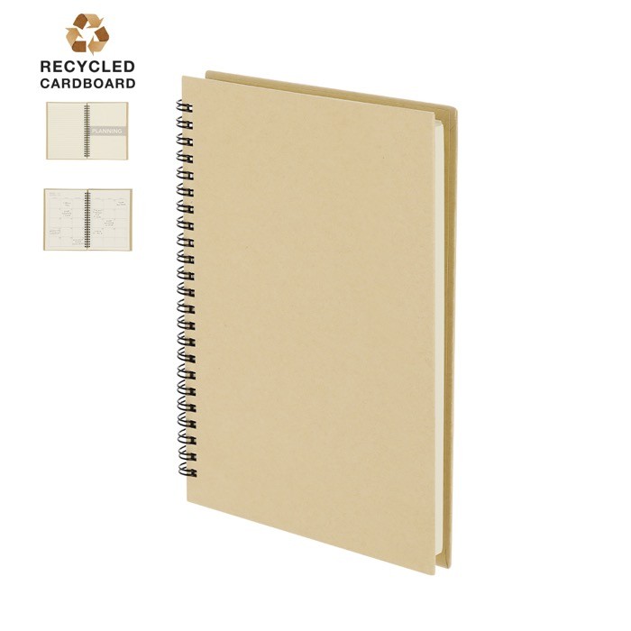 Libreta a rayas con planificador mensual en inglés incluido