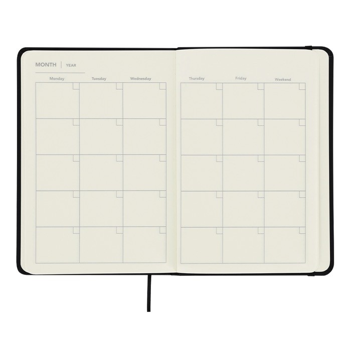 Libreta de hojas lisas con planificador mensual en inglés incluido quinta vista Libreta de hojas lisas con planificador mensual en inglés incluido quinta vista