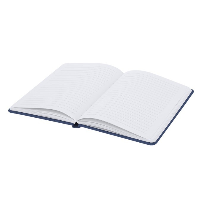 Libreta con tapa de cuero sintético acolchada y hojas a rayas A5 tercera vista