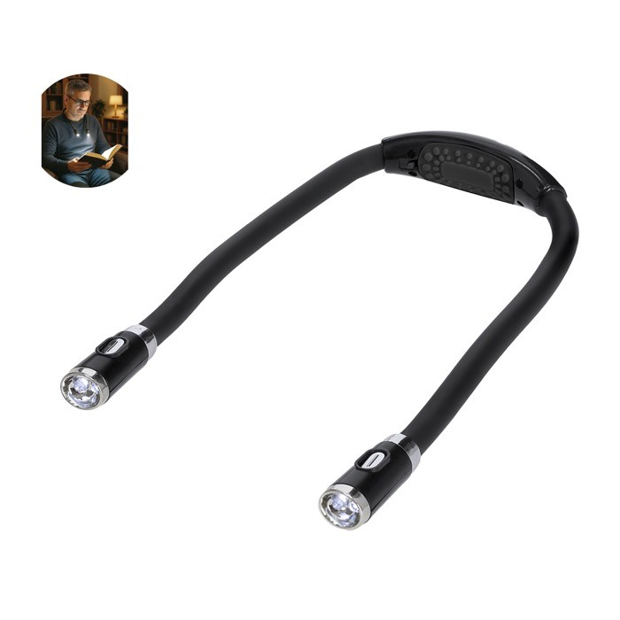 Lámpara manos libres de lectura con diseño ergonómico y 4 luces LEDs