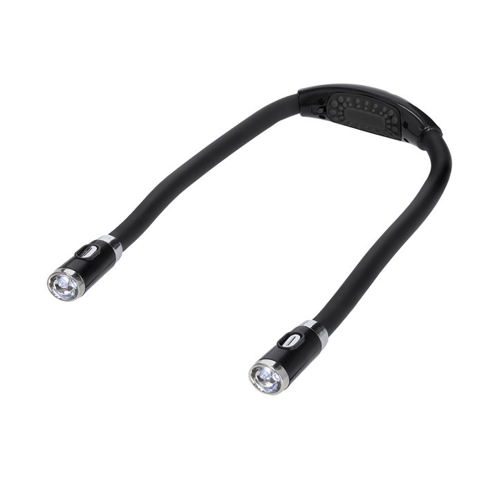 Lámpara manos libres de lectura con diseño ergonómico y 4 luces LEDs color negro primera vista