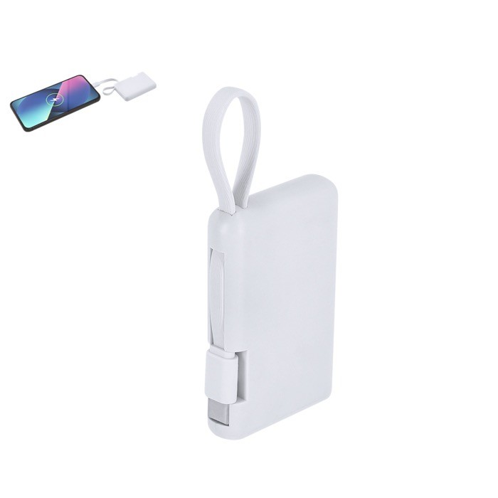 Batería externa portátil blanca de tamaño compacto 2.000 mAh Batería externa portátil blanca de tamaño compacto 2.000 mAh