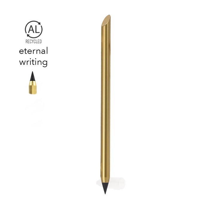 Lápiz eterno de aluminio reciclado con escritura infinita Lápiz eterno de aluminio reciclado con escritura infinita