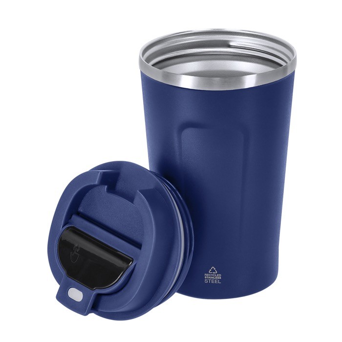 Vaso de acero inoxidable reciclado con indicador de temperatura 400ml tercera vista