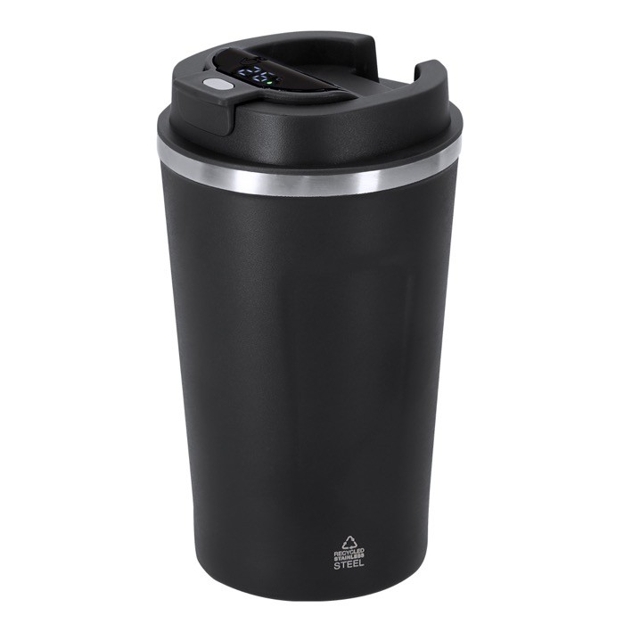 Vaso de acero inoxidable reciclado con indicador de temperatura 400ml quinta vista