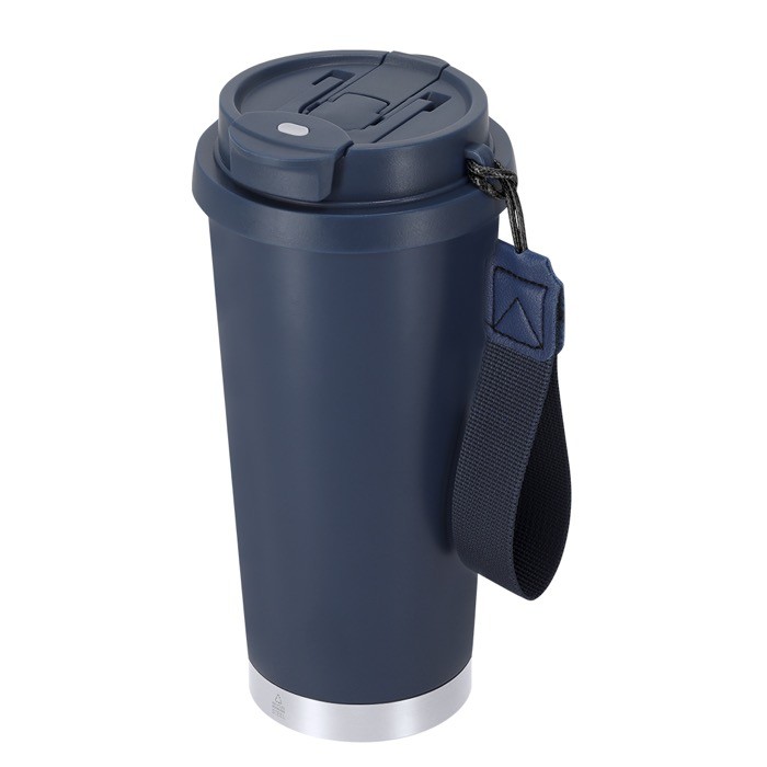 Vaso take away de acero inox reciclado con cinta de transporte 500ml tercera vista