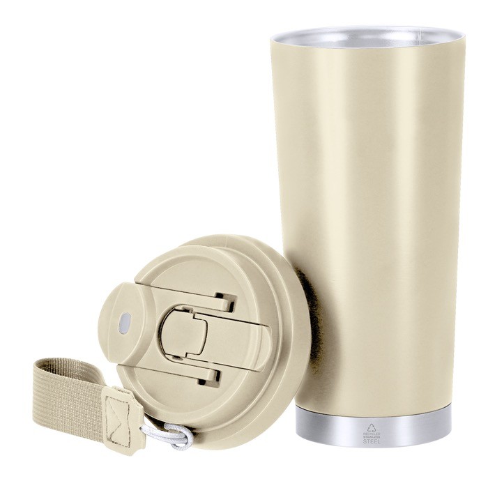 Vaso take away de acero inox reciclado con cinta de transporte 500ml séptima vista