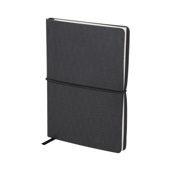 Libreta de cuero sintético con bloc de notas interno hojas a rayas A6 cuarta vista Libreta de cuero sintético con bloc de notas interno hojas a rayas A6 cuarta vista