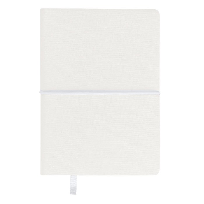 Libreta de cuero sintético con bloc de notas interno hojas a rayas A6 color blanco primera vista Libreta de cuero sintético con bloc de notas interno hojas a rayas A6 color blanco primera vista
