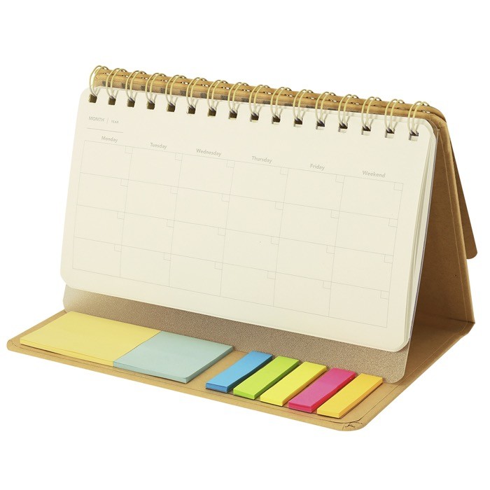Libreta con planificador semanal plegable y bloc de notas A5 tercera vista Libreta con planificador semanal plegable y bloc de notas A5 tercera vista