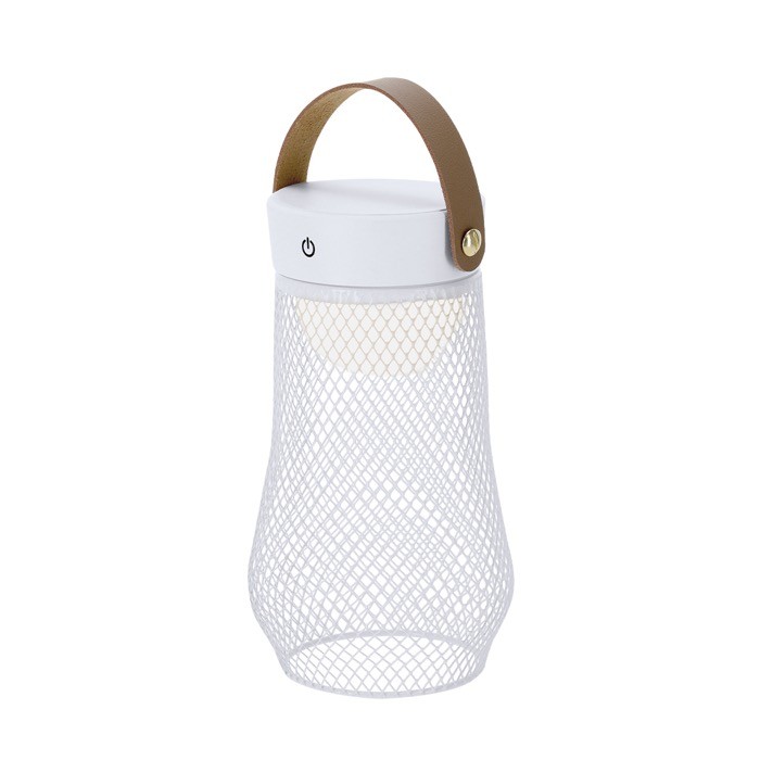 Lámpara con diseño en metal y asa en la parte superior de PU Lámpara con diseño en metal y asa en la parte superior de PU