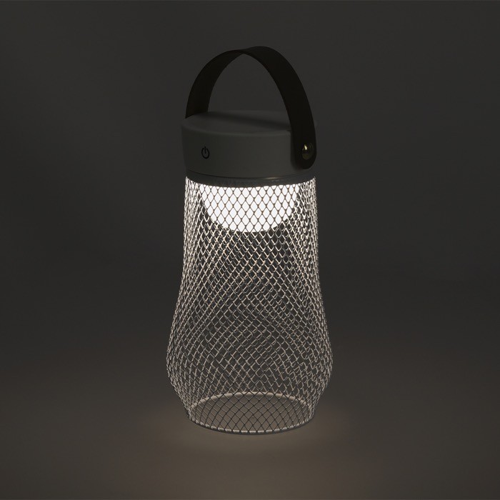 Lámpara con diseño en metal y asa en la parte superior de PU quinta vista Lámpara con diseño en metal y asa en la parte superior de PU quinta vista