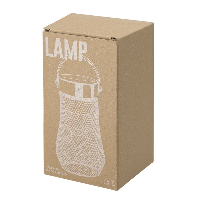 Lámpara con diseño en metal y asa en la parte superior de PU vista con caja Lámpara con diseño en metal y asa en la parte superior de PU vista con caja