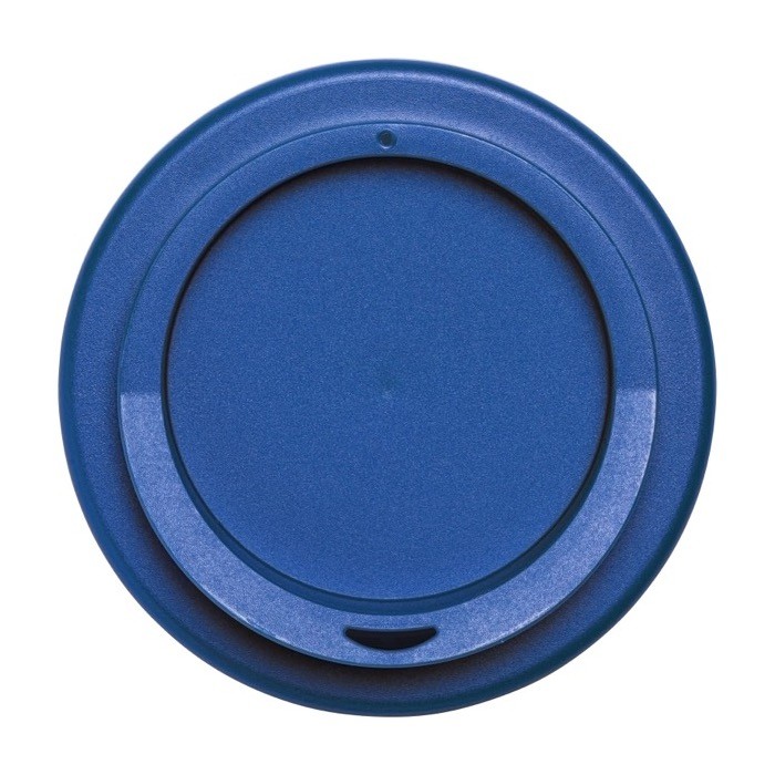 Vaso para llevar de plástico con bolsa color azul segunda vista