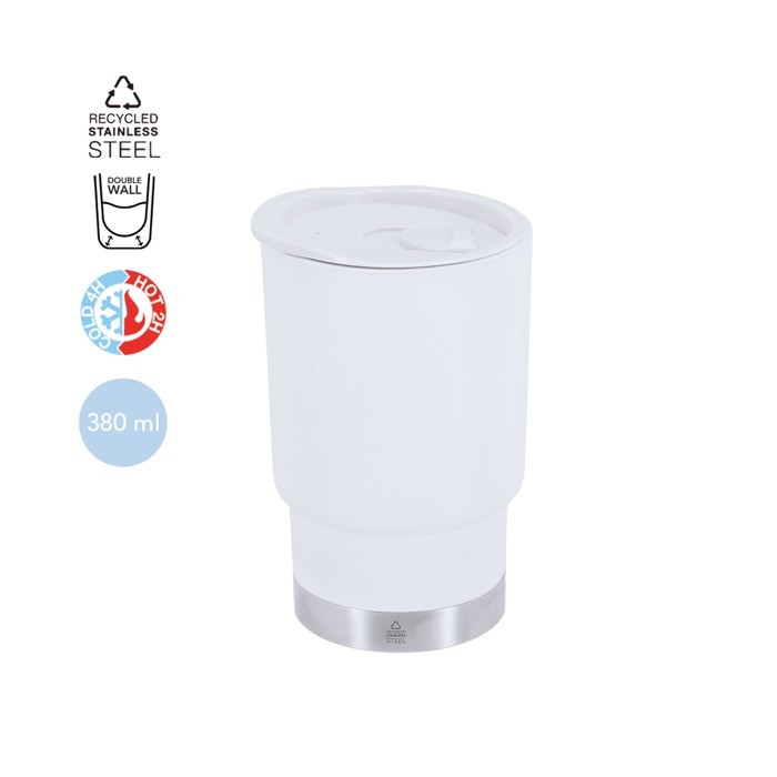 Vaso térmico para llevar de doble pared con dosificador 380ml Vaso térmico para llevar de doble pared con dosificador 380ml