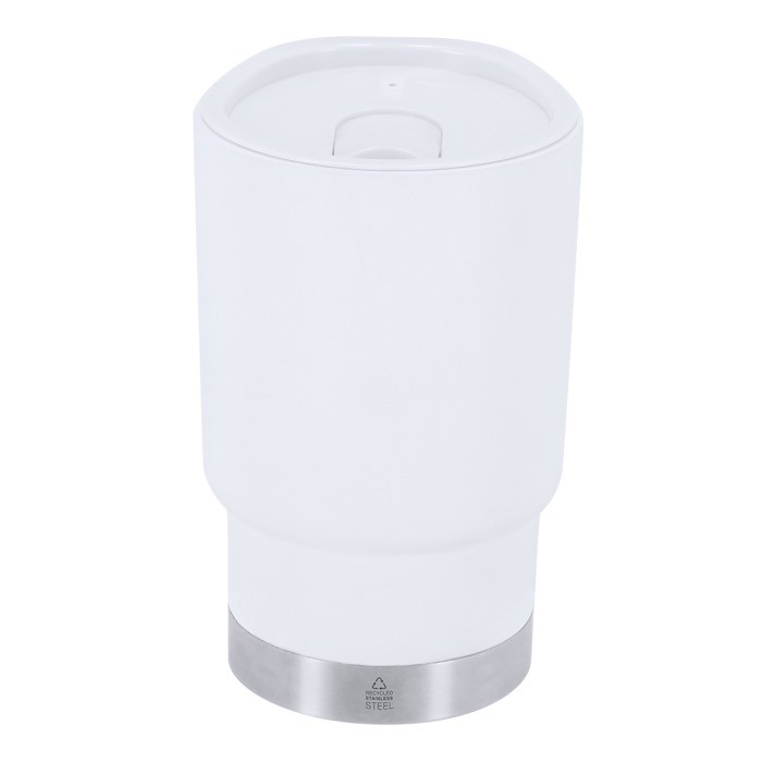 Vaso térmico para llevar de doble pared con dosificador 380ml color blanco primera vista Vaso térmico para llevar de doble pared con dosificador 380ml color blanco primera vista
