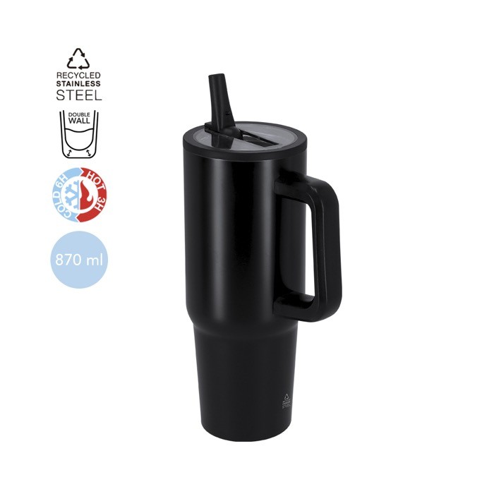 Botella térmica de acero inoxidable con asa de transporte 870ml Botella térmica de acero inoxidable con asa de transporte 870ml