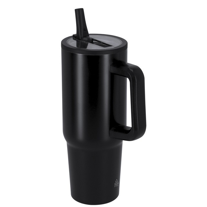 Botella térmica de acero inoxidable con asa de transporte 870ml segunda vista Botella térmica de acero inoxidable con asa de transporte 870ml segunda vista