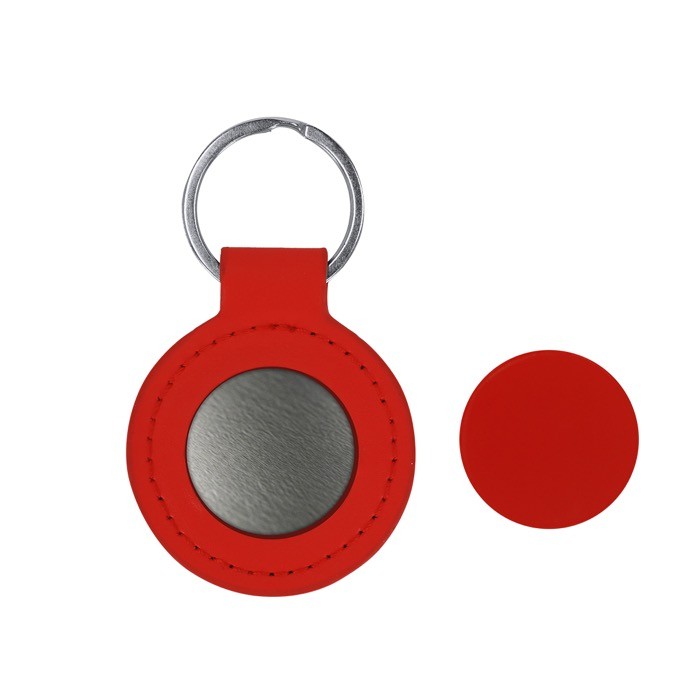 Llavero metálico con recubrimiento en PU con placa metálica tercera vista Llavero metálico con recubrimiento en PU con placa metálica tercera vista