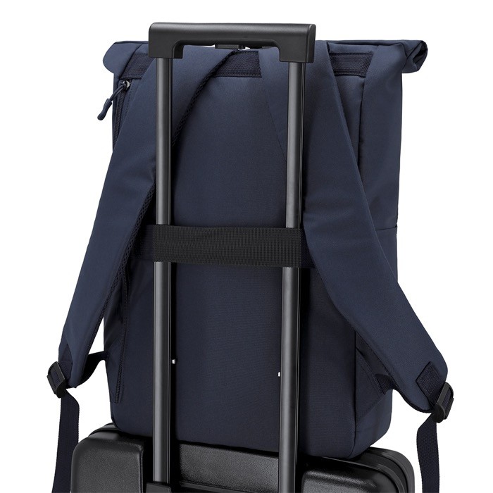 Mochila enrollable de RPET para portátil apta para trolley 15'' quinta vista Mochila enrollable de RPET para portátil apta para trolley 15'' quinta vista