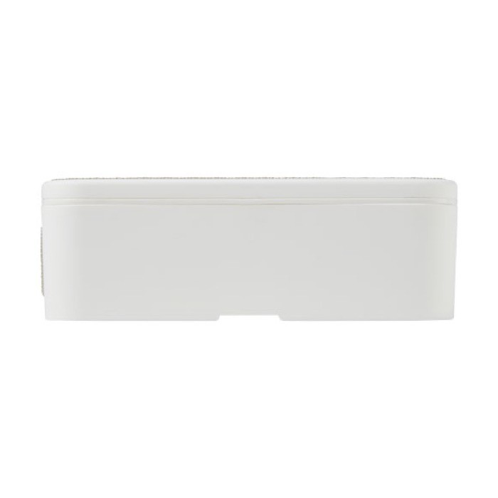 Exclusiva fiambrera de una capa color blanco segunda vista frontal